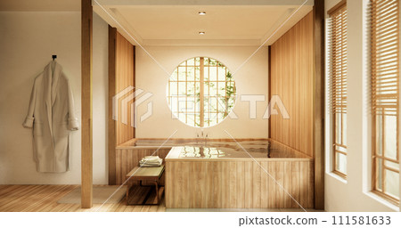Wooden Japan bathroom modern Onsen minimal style 111581633