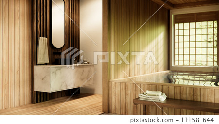 Wooden Japan bathroom modern Onsen minimal style 111581644