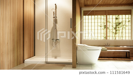 Wooden Japan bathroom modern Onsen minimal style 111581649