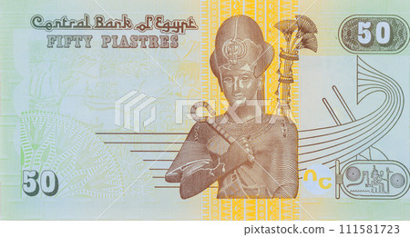 Egyptian fifty pound banknote is issued by Central Bank of Egypt as money cash Egyptian fifty pound banknote is issued by Central Bank of Egypt as money cash 111581723