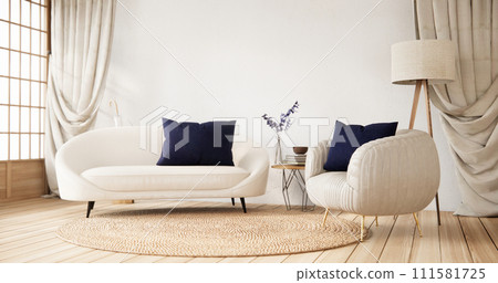 Purple japan interior style has a armchair sofa on living room minimal Purple japan interior style has a armchair sofa on living room minimal 111581725