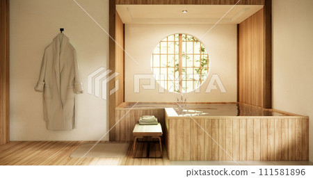 Wooden Japan bathroom modern Onsen minimal style 111581896