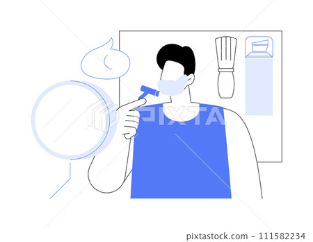 Regular shaving isolated cartoon vector illustrations. Regular shaving isolated cartoon vector illustrations. 111582234