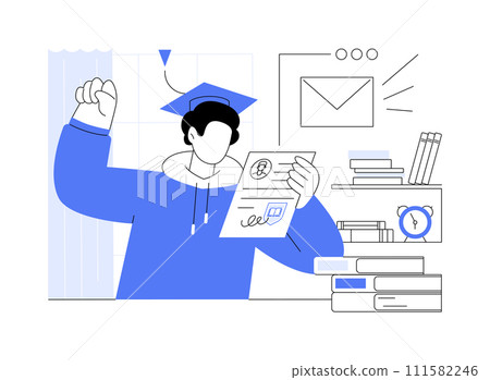 Getting acceptance letter isolated cartoon vector illustrations. 111582246