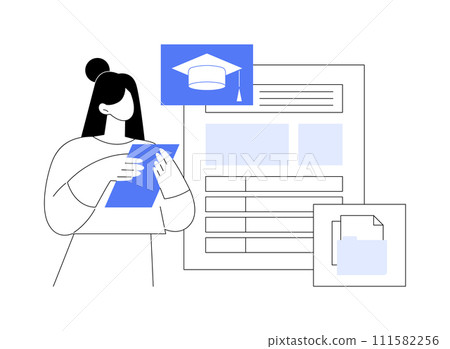 Request high school transcript isolated cartoon vector illustrations. 111582256