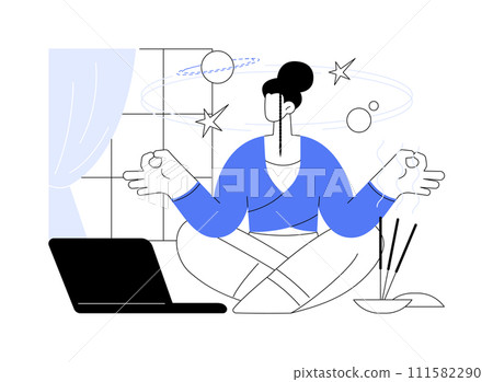 Meditation isolated cartoon vector illustrations. 111582290