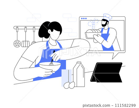 Online baking class isolated cartoon vector illustrations. 111582299