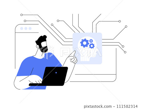Artificial intelligence isolated cartoon vector illustrations. 111582314