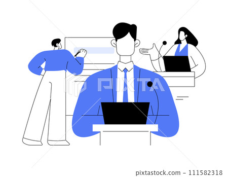 Master of Arts in political science isolated cartoon vector illustrations. 111582318