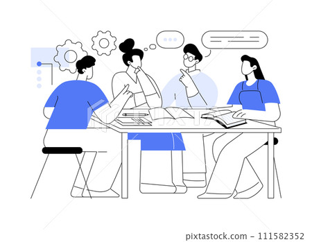 Student teamwork isolated cartoon vector illustrations. 111582352