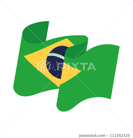 Isolated waving flag of Brazil Vector 111582520
