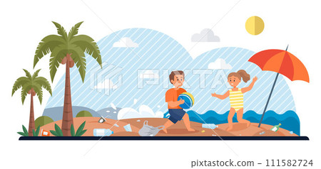 Waste pollution vector illustration. Proper disposal hazardous waste is crucial for preventing contamination and protecting environment Waste pollution affects cleanliness and integrity Waste pollution vector illustration. Proper disposal hazardous waste is crucial for preventing contamination and protecting environment Waste pollution affects cleanliness and integrity 111582724