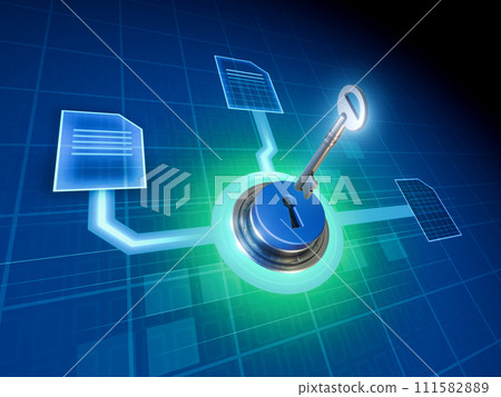 Cryptography key and documents 111582889