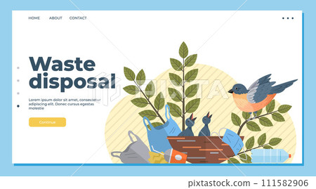 Waste pollution vector illustration. Waste reduction and recycling efforts contribute to environmental conservation and sustainability Climate action plans must include waste management strategies Waste pollution vector illustration. Waste reduction and recycling efforts contribute to environmental conservation and sustainability Climate action plans must include waste management strategies 111582906