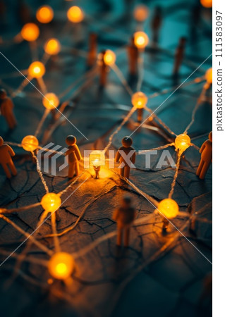 the social network community team. The concept of connections between people 111583097