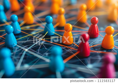 the social network community team. The concept of connections between people 111583117