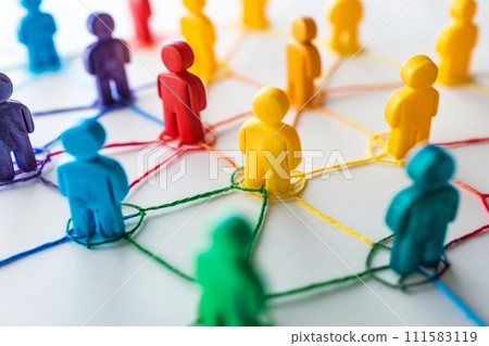 the social network community team. The concept of connections between people 111583119