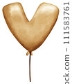 V alphabet Capital balloon letter in watercolor style 111583761
