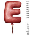 E alphabet Capital balloon letter in watercolor style 111583762