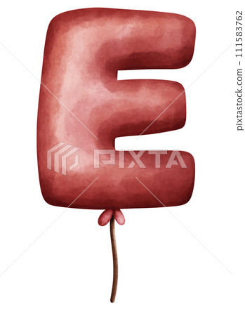 E alphabet Capital balloon letter in watercolor style E alphabet Capital balloon letter in watercolor style 111583762