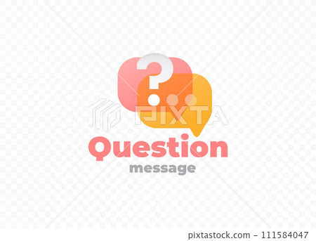 Question mark in speech bubble vector design. Help message logo design Question mark in speech bubble vector design. Help message logo design 111584047