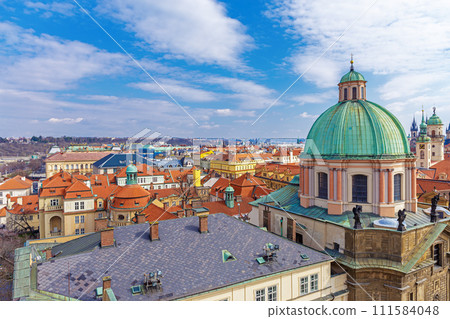 Dome of the Basilica of St Francis of Assisi in Prague 111584048
