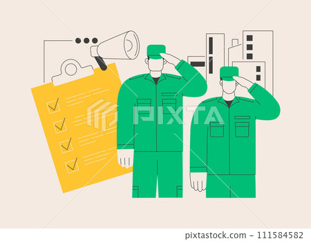 Compulsory military service abstract concept vector illustration. 111584582