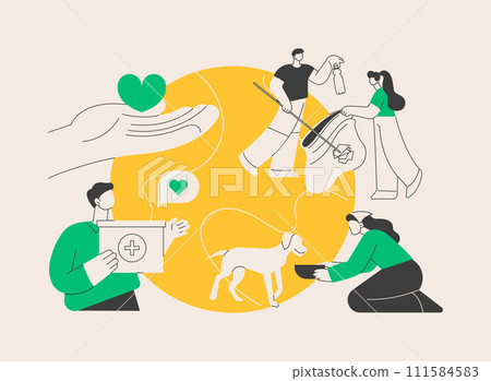 Volunteering abstract concept vector illustration. 111584583