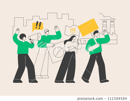 Strike action abstract concept vector illustration. 111584584