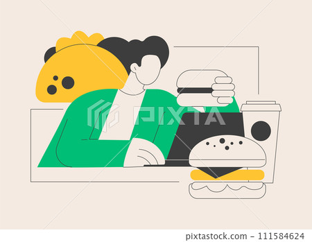Snacking non-stop abstract concept vector illustration. Snacking non-stop abstract concept vector illustration. 111584624