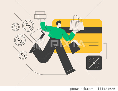 Overspending abstract concept vector illustration. 111584626