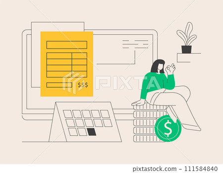 E-invoicing abstract concept vector illustration. 111584840