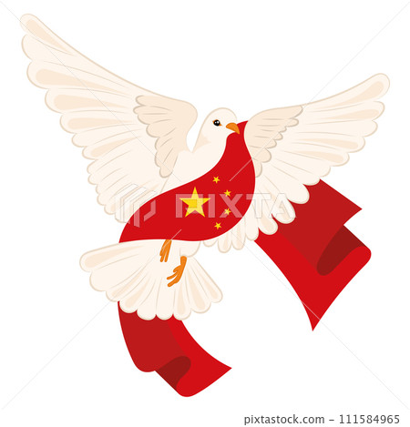 Bird of peace with flag of China Vector Bird of peace with flag of China Vector 111584965