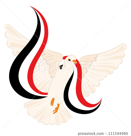 Bird of peace with flag of Egypt Vector Bird of peace with flag of Egypt Vector 111584980