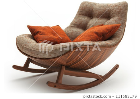 Designer rocking chair for relaxing in the home interior 111585179
