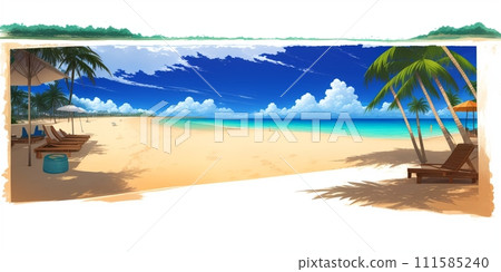 A landscape with a beach generated by AI 111585240