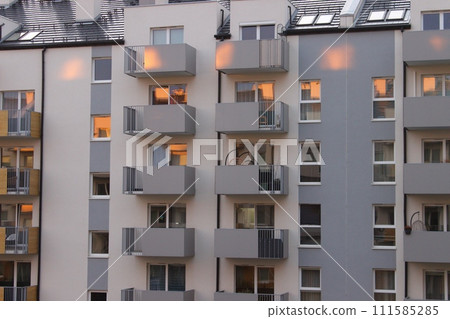 High-rise buildings in a big city in the evening 111585285