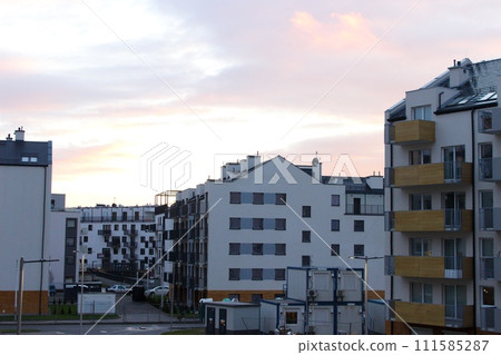 High-rise buildings in a big city in the evening 111585287