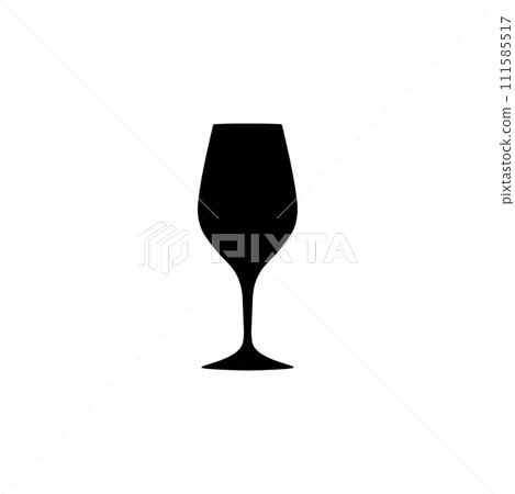 Glass of wine vector icon - symbol or logo Glass of wine vector icon - symbol or logo 111585517