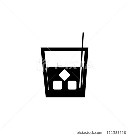 Glass of whiskey icon Vector 111585538