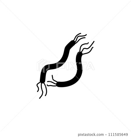 Worm Parasite Flat Vector Icon Worm Parasite Flat Vector Icon 111585649