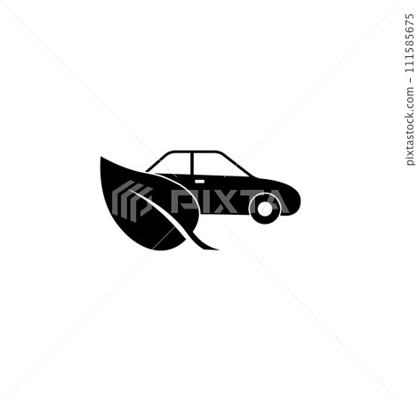 Eco Car Flat Vector Icon 111585675