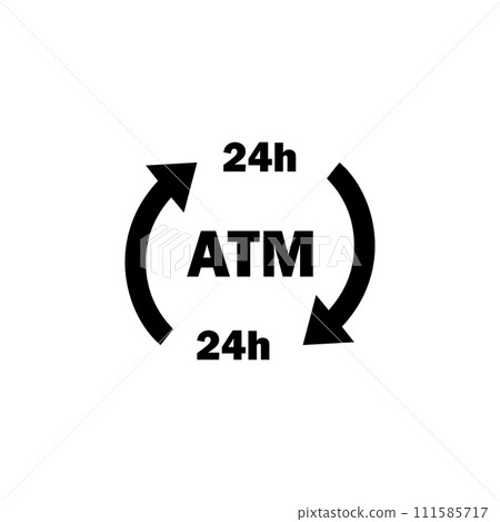 24 hour ATM icon illustration isolated vector sign symbol 24 hour ATM icon illustration isolated vector sign symbol 111585717