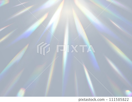 Prism light flare effect, overlay background with rainbow shine of crystal glass, vector shiny glow. Prism light dispersion with rainbow rays and shiny glares effect of sun light or glass refraction Prism light flare effect, overlay background with rainbow shine of crystal glass, vector shiny glow. Prism light dispersion with rainbow rays and shiny glares effect of sun light or glass refraction 111585822