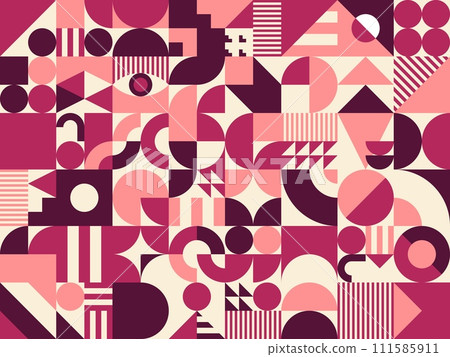 Beige, pink, maroon and purple modern geometric pattern, abstract background. Vector contemporary tile features clean lines, bold shapes, and minimalist palette, creating a dynamic abstraction Beige, pink, maroon and purple modern geometric pattern, abstract background. Vector contemporary tile features clean lines, bold shapes, and minimalist palette, creating a dynamic abstraction 111585911