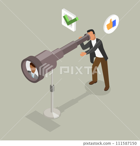 3D Isometric Flat Vector Illustration of Hiring 111587150