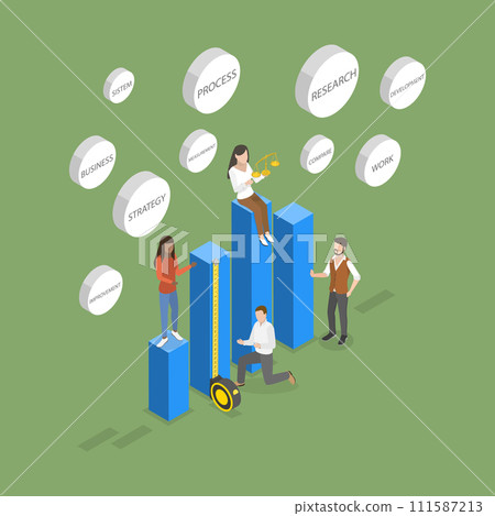 3D Isometric Flat Vector Illustration of Benchmarking 111587213