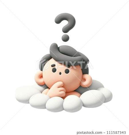 thinking clay doll 111587343