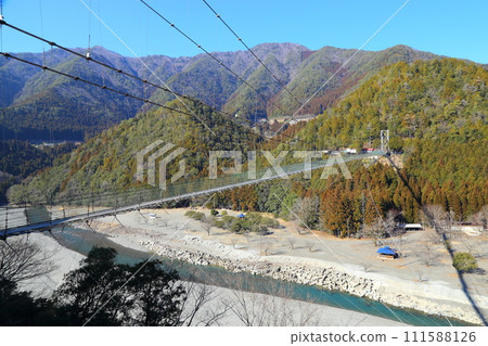 谷瀨吊橋【日本最長的日用鐵道吊橋】奈良縣十津川村 111588126