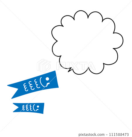 Simple carp streamer speech bubble blue Simple carp streamer speech bubble blue 111588473